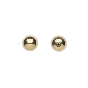 Hemalyke™ 1pkg4, electroplated half-drilled round bead 8mm