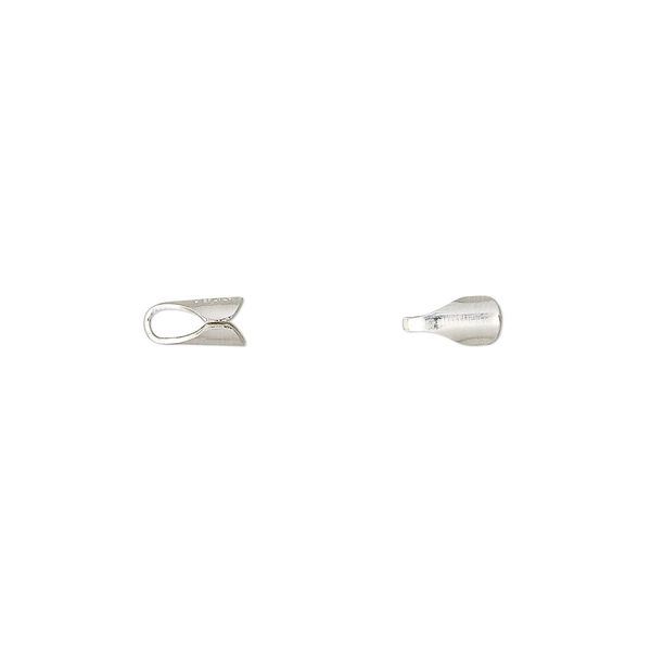 Cord end, fold-over, sterling silver, 5x3.5mm round, 2.5mm inside diameter. Sold per pkg of 10. image number 0