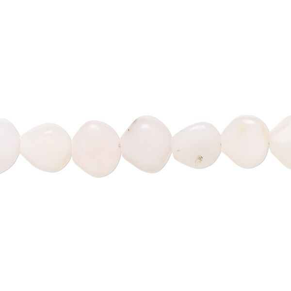 Bead, pink opal (natural), light to medium, 8x7mm-9x8mm hand-cut puffed teardrop with 0.4-1.4mm hole, B- grade, Mohs hardness 5 to 6-1/2. Sold per 8-inch strand, approximately 25 beads. image number 0