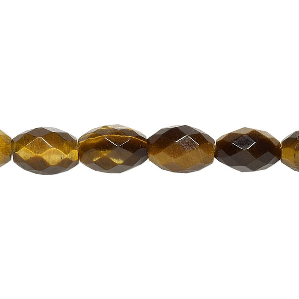 Tigereye 1pkg1, faceted oval bead natural B grade, 15.5-16 inch 10x7mm image number 0