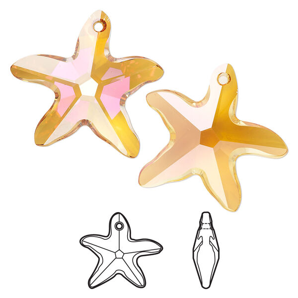 Focal 1pk crystal summer blush, Crystal Passions® 30x28mm pendant starfish 6721 image number 0