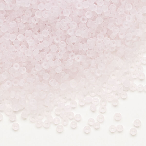 Seed bead, Dyna-Mites™, glass, pkg/1/2kg, #11 round, translucent matte light pink, (27MA 11/0 RR). image number 0