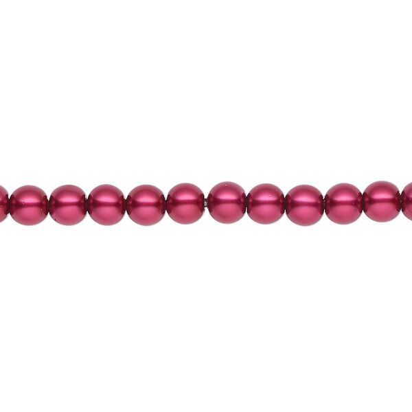 Pearl 2pk red, Celestial Crystal® 4mm round 15.5-16 inch image number 0