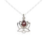 Garnet / sterling silver 1pkg1, antiqued open lotus drop natural 12x12mm image number 0