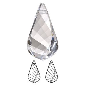 Focal 1pk crystal, Crystal Passions® 37x21mm pendant helix 6020