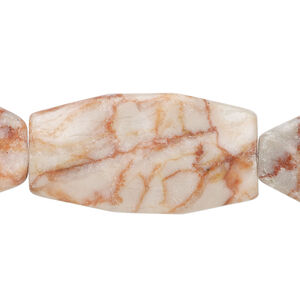 Redline marble 1pkg1, hammered freeform bead natural, 15 inch 30x19mm-44x24mm