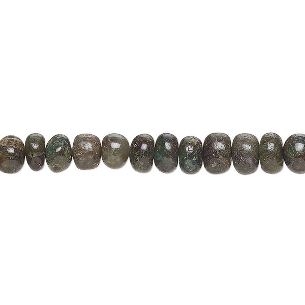 Emerald 1pkg1, hand-cut rondelle bead C- grade, 15 inch graduated 4x2mm-6x5mm image number 0