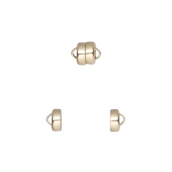 Clasp, Mag-Lok®, magnetic, 14Kt gold-filled, 5.9x4.8mm barrel. Sold per pkg of 12. image number 0