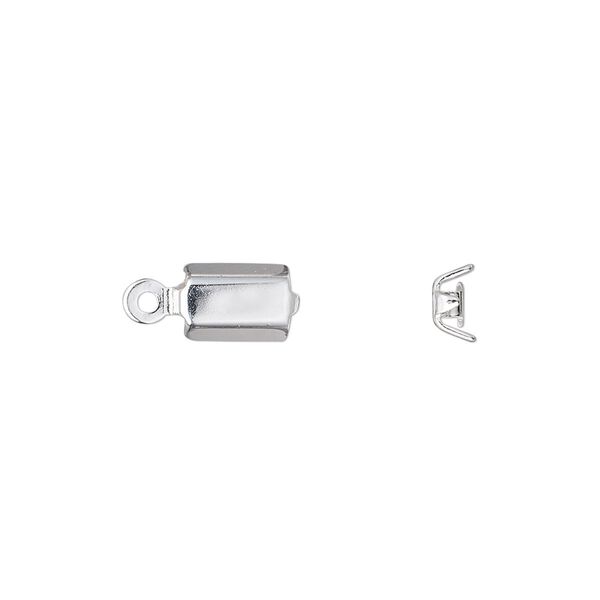 Cord end, fold-over, sterling silver-filled, 7.5x5.5mm, 3mm inside diameter. Sold per pkg of 2. image number 0