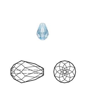 Bead 144pk aquamarine, Swarovski® 9x6mm teardrop 5500
