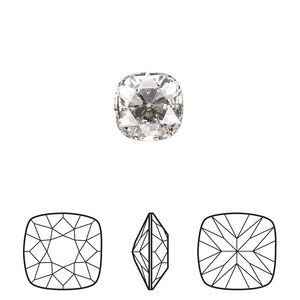 Fancy stone 96pk crystal foil back, Swarovski® 10mm rose cut cushion 4471