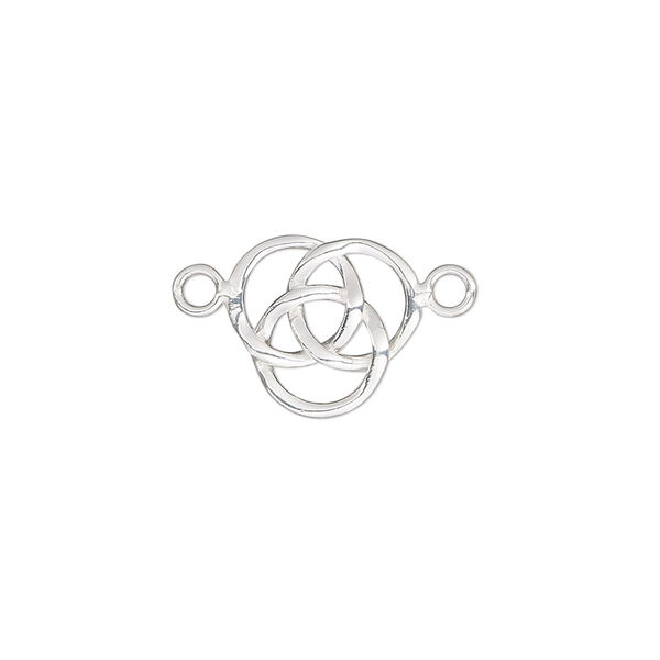 Link, sterling silver, 13x12mm double-sided Celtic knot. Sold individually. image number 0