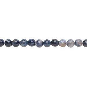 Flower dumortierite 1pkg1, round bead natural 15.5-16 inch 4mm