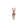 Bail, JBB Findings, ice-pick, antique copper-plated pewter (tin-based alloy), 19x5mm double-sided shield with lines and swivel, 6mm grip length. Sold individually. image number 0
