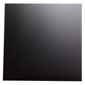 Sheet, anodized aluminum, black, 5-3/4 x 5-3/4 inch square, 20 gauge. Sold individually.
