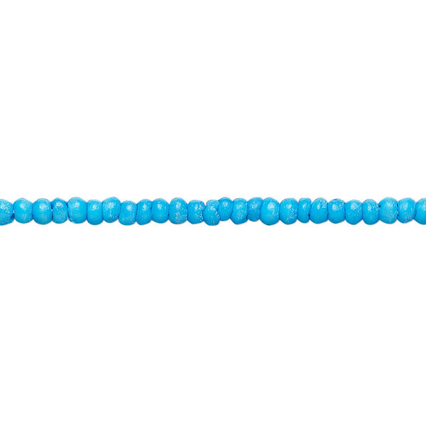 Bead, bone (dyed), turquoise blue, 2mm round. Sold per 15-1/2" to 16" strand. image number 0