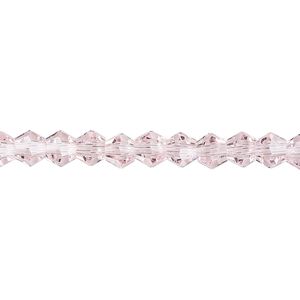 Bead 1pk transparent pink, Celestial Crystal® 6mm bicone 15.5-16 inch