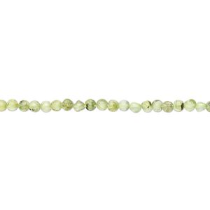 Peridot 1pkg1, hand-cut round bead natural 14 inch 2-3mm