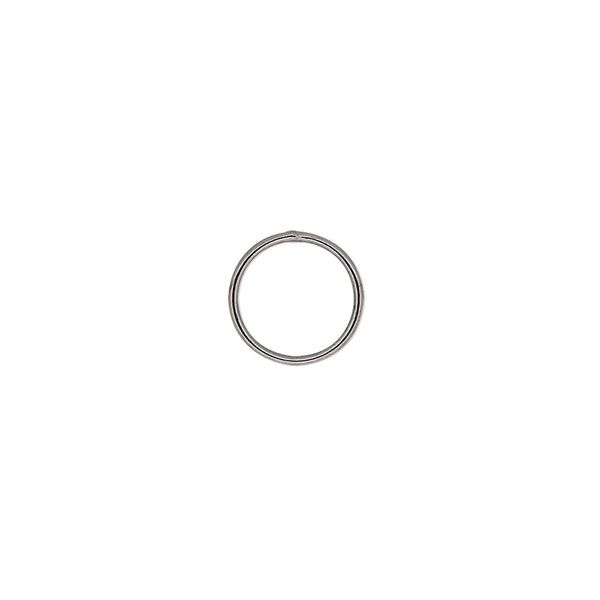 Jump ring, gunmetal-plated brass, 10mm soldered round, 8.3mm inside diameter, 20 gauge. Sold per pkg of 100. image number 0