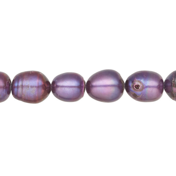 Freshwater pearl 1pkg1, rice, 15 inch indigo 7-9mm cultured image number 0