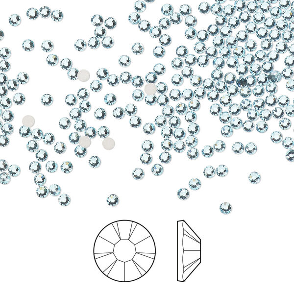 Flat back 144pk aquamarine foil back, Preciosa MAXIMA Czech crystal rhinestone 1.7-1.9mm chaton rose round SS5 image number 0