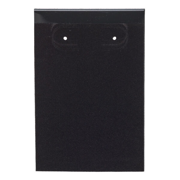 Earring card, flocked plastic, black, 3x2-inch rectangle. Sold per pkg of 25. image number 0