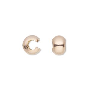 Crimp cover, 14Kt rose gold-filled, 4mm round. Sold per pkg of 10.