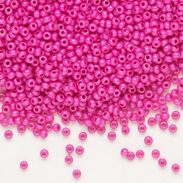 Seed bead, Preciosa Ornela, glass, opaque Terra Intensive magenta, #11 rocaille. Sold per 500-gram pkg. image number 0