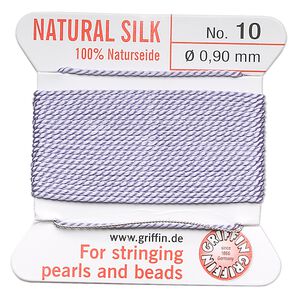 Thread, Griffin, silk, lilac, size #10. Sold per 2-meter card (approximately 78 inches).