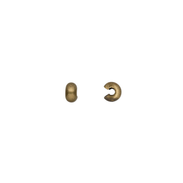 Crimp cover, antique gold-plated brass, 4mm. Sold per pkg of 100. image number 0