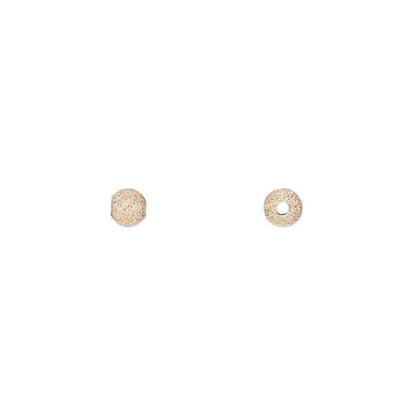 Bead, 14Kt rose gold, 4mm stardust round. Sold per pkg of 2. image number 0