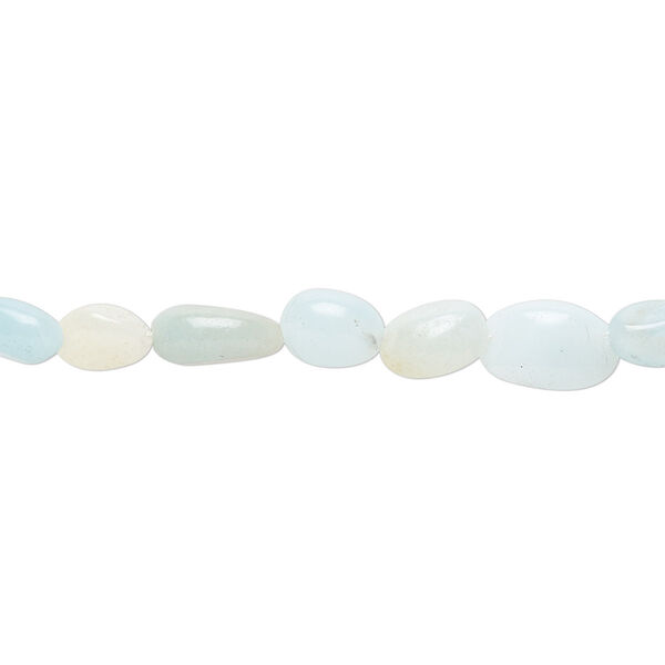 Amazonite 1pkg1, pebble bead natural C grade, 8 inch small image number 0