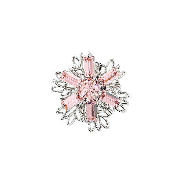 Sew-on 1pk light rose rhodium finish, Crystal Passions® 17mm flower image number 0