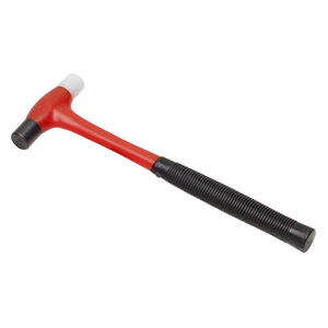 Hammer, steel and nylon, red / black / white, 7 inches with 10mm head. Sold individually.