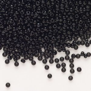 Seed bead, Preciosa Ornela, Czech glass, pkg/500g, opaque black, #10 rocaille.