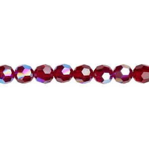 Bead 12pk Siam shimmer, Crystal Passions® 6mm round 5000