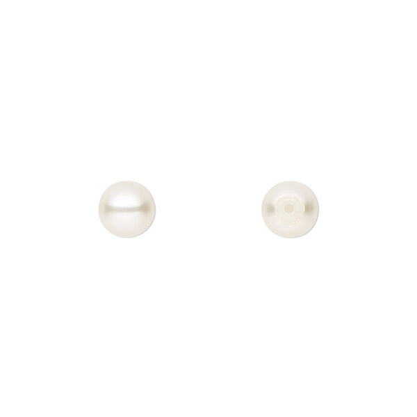 Pearl 10pk light creamrose, Preciosa Czech crystal 6mm half-drilled round image number 0