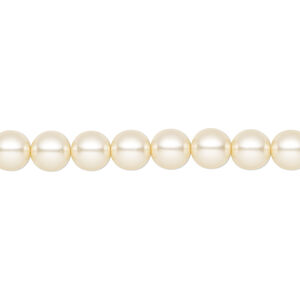 Pearl 25pk cream, Preciosa Czech crystal 6mm round