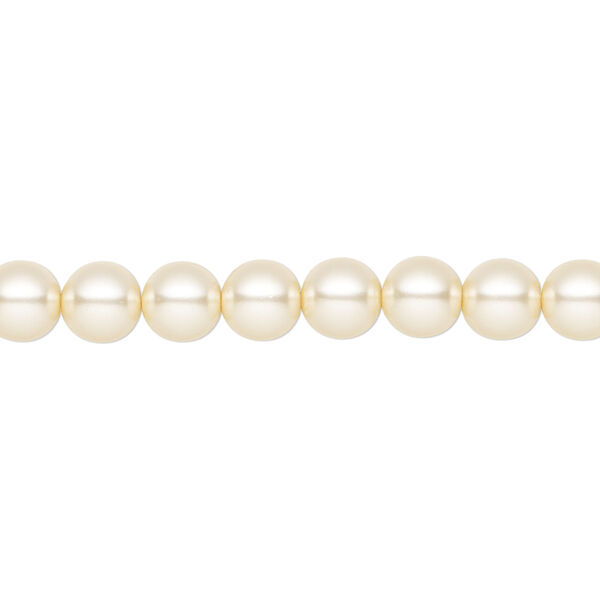 Pearl 25pk cream, Preciosa Czech crystal 6mm round image number 0