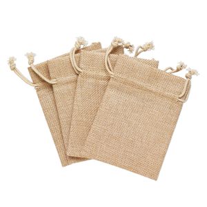 Pouch, linen-look, natural, 4-3/4 x 3-1/2 inches with drawstring closure. Sold per pkg of 4.