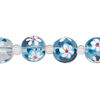 Bead, glass 1pkg8, multicolored, 12mm round with hand-painted flower. image number 0
