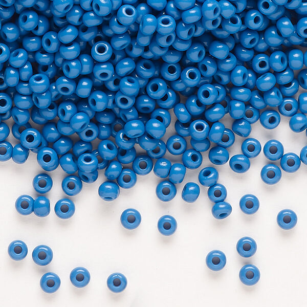 Seed bead, Preciosa Ornela Czech glass, pkg/50g, #8 rocaille, opaque denim blue, (33210). image number 0