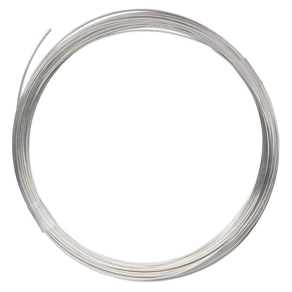 Wire, sterling silver-filled, half-hard, round, 18 gauge. Sold per pkg of 100 feet. image number 0