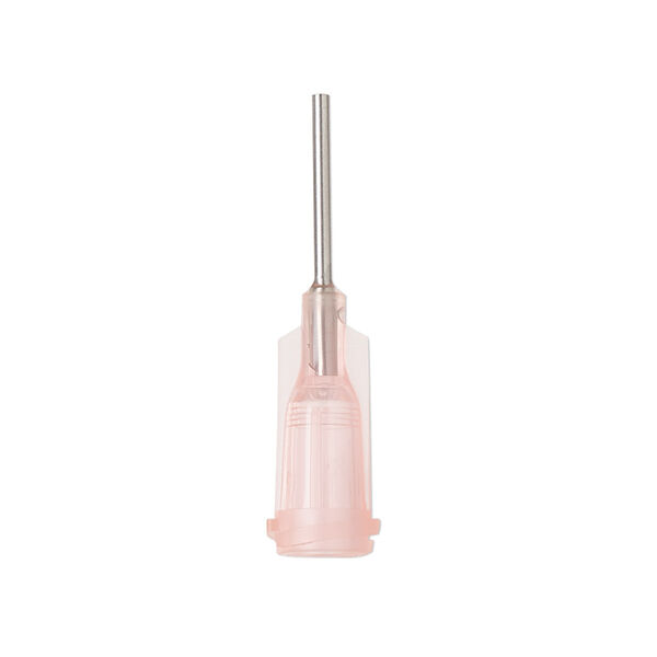 Syringe tip, polypropylene and stainless steel, pink, 18-gauge tip. Sold per pkg of 20. image number 0