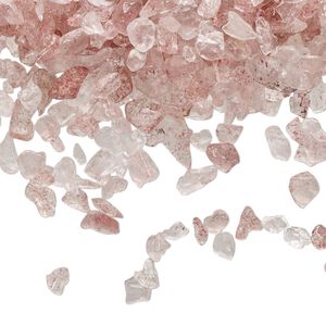 Strawberry quartz 1pkg1, undrilled tumble polished inlay chip natural 2 oz mini