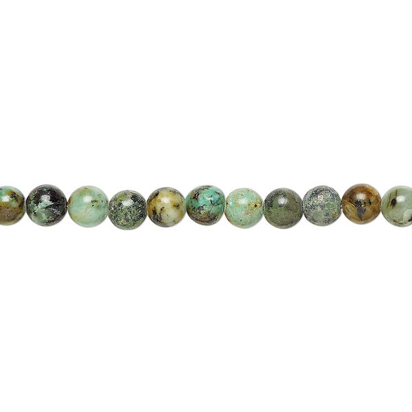 Bead, African "turquoise" (jasper) (dyed), 4mm round, C grade, Mohs hardness 6-1/2 to 7. Sold per 15-1/2" to 16" strand. image number 0