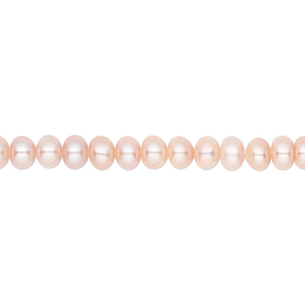 Pearl, White Lotus™, cultured freshwater, mauve, 5.5-6mm button, B- grade, Mohs hardness 2-1/2 to 4. Sold per 16-inch strand. image number 0