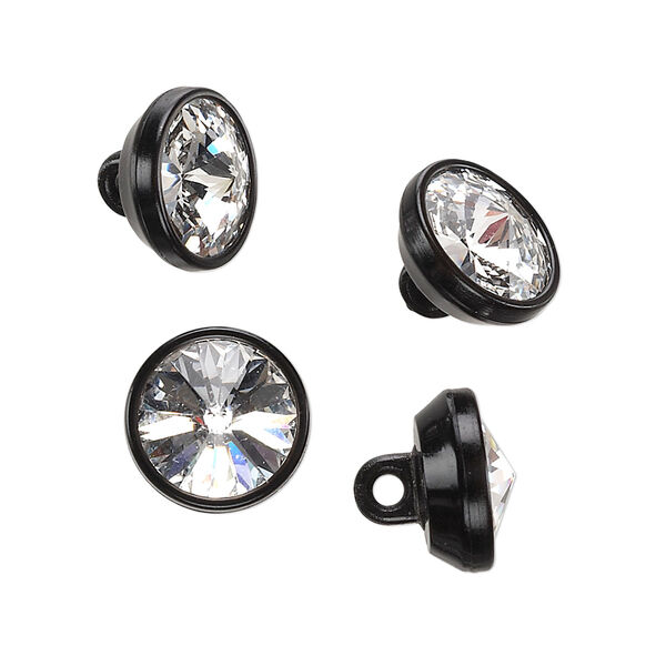 Button 4pk crystal, Crystal Passions® 12mm image number 0