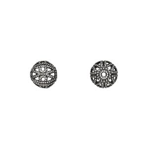 Bead, antique silver-plated brass, 8mm filigree round. Sold per pkg of 100.