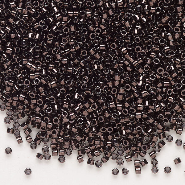 Seed bead, Delica®, glass, pkg/50g, #11 round, opaque metallic French plum (DB-1991). image number 0